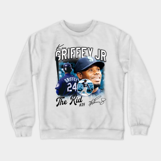 Ken Griffey Jr The Kid Basketball Legend Signature Vintage Retro 80s 90s Bootleg Rap Style Crewneck Sweatshirt by CarDE